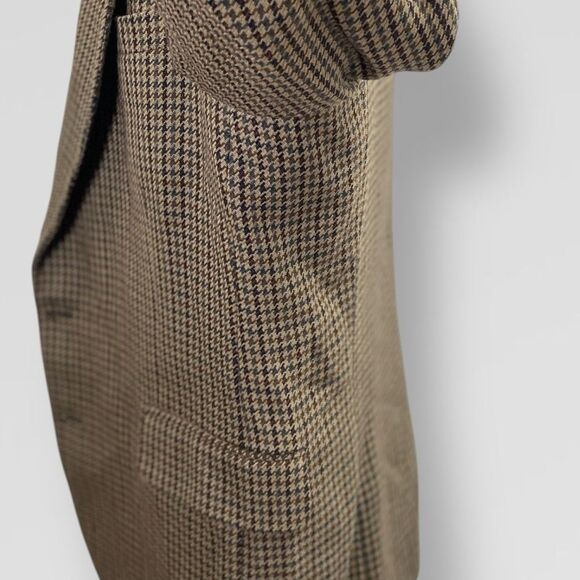 Oscar de la Renta Vintage Oversized blazer 42R. Mens Tweed tan brown houndstooth - Picture 13 of 16
